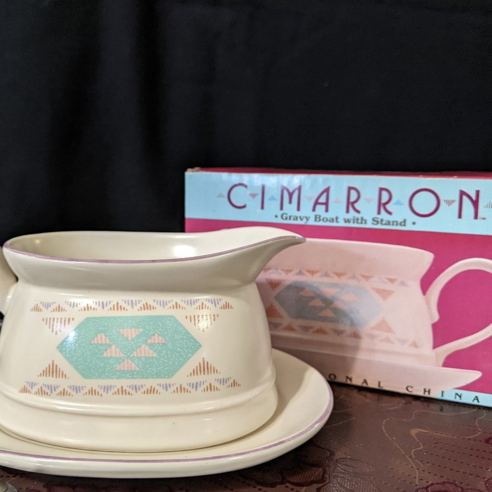 International China "Cimarron" Gravy Boat with Stand - NIB, never used